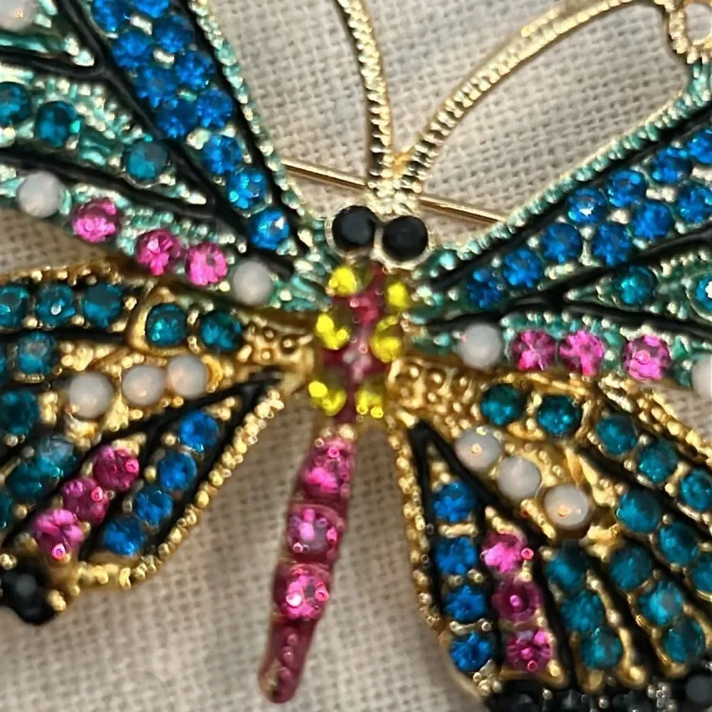 Colorful crystals Butterfly Brooch